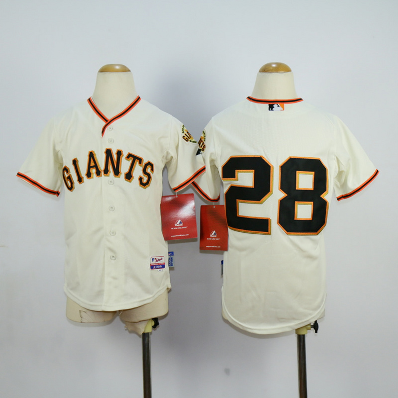 Youth San Francisco Giants #28 No name Cream MLB Jerseys->->Youth Jersey